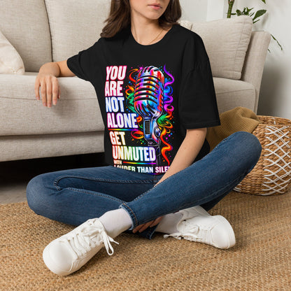 Louder Than Silence Colorful Mic Tee — Mental Health Awareness