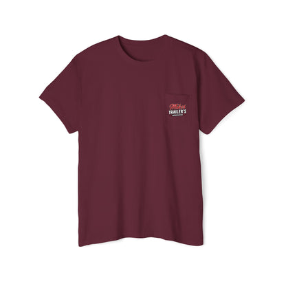 Mike's Trailers Pocket Tee — Logo Pocket & Back Graphic T-Shirt