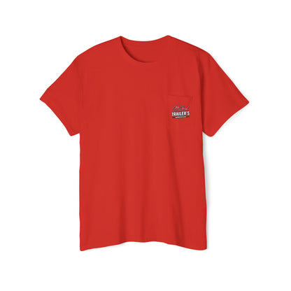 Mike's Trailers Pocket Tee — Logo Pocket & Back Graphic T-Shirt