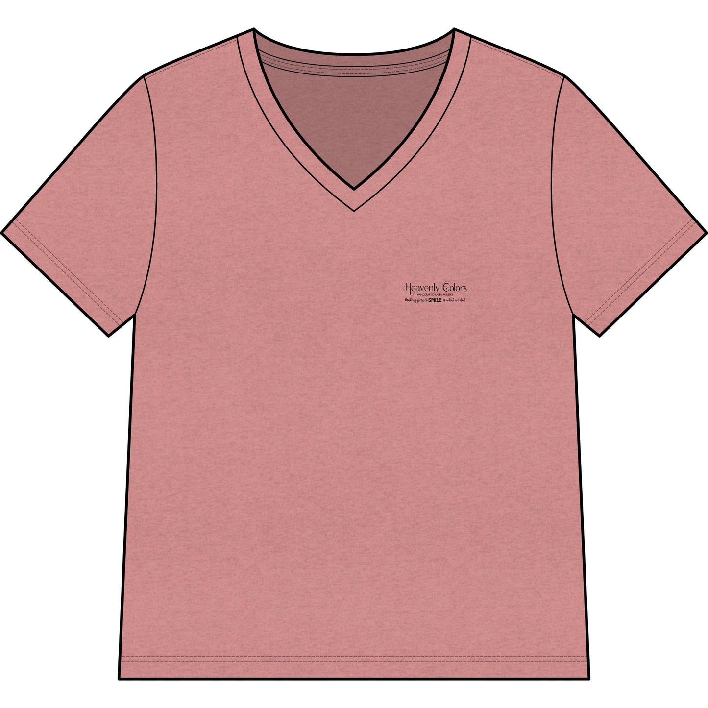Heavenly Colors Hummingbird Floral V-Neck Tee