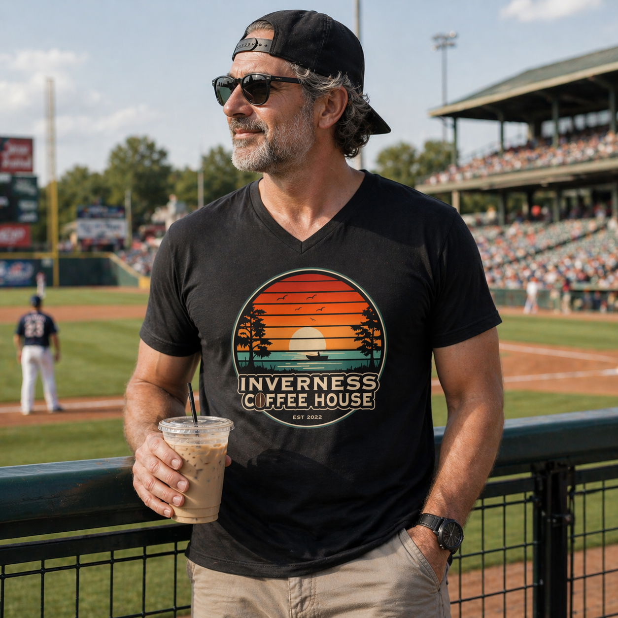 Inverness Coffee House Logo V-Neck Tee