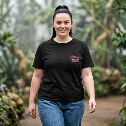 Mike's Trailers Pocket Tee — Logo Pocket & Back Graphic T-Shirt