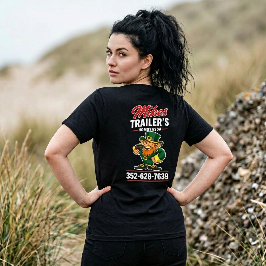 Mike's Trailers Pocket Tee — Logo Pocket & Back Graphic T-Shirt