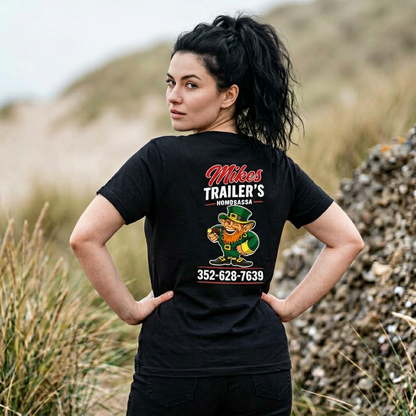 Mike's Trailers Pocket Tee — Logo Pocket & Back Graphic T-Shirt