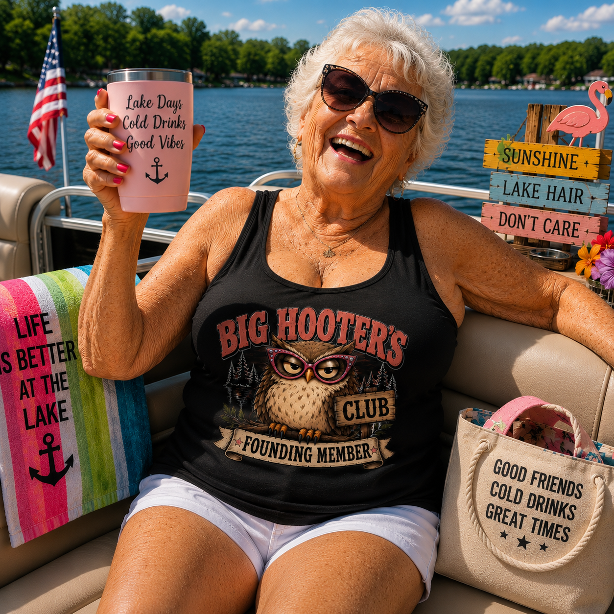 Big Hooter’s Club – Founding Member Lake Racerback Tank