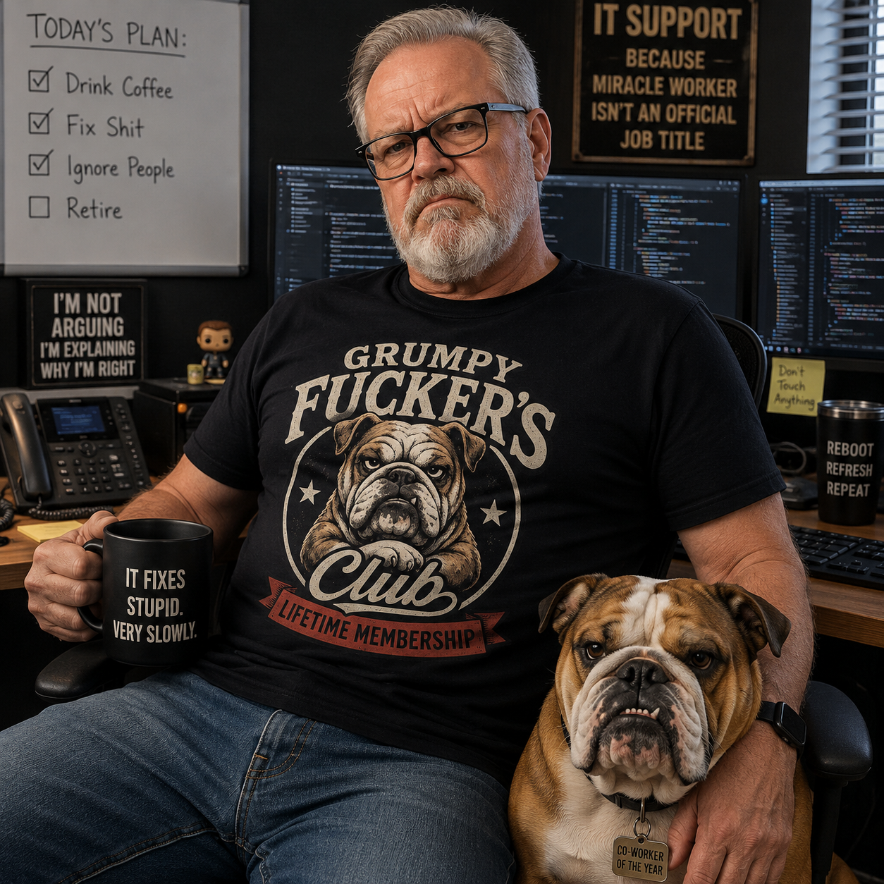 Grumpy Fucker’s Club Lifetime Membership T-Shirt