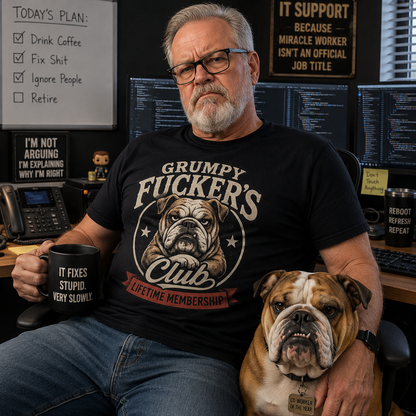 Grumpy Fucker’s Club Lifetime Membership T-Shirt