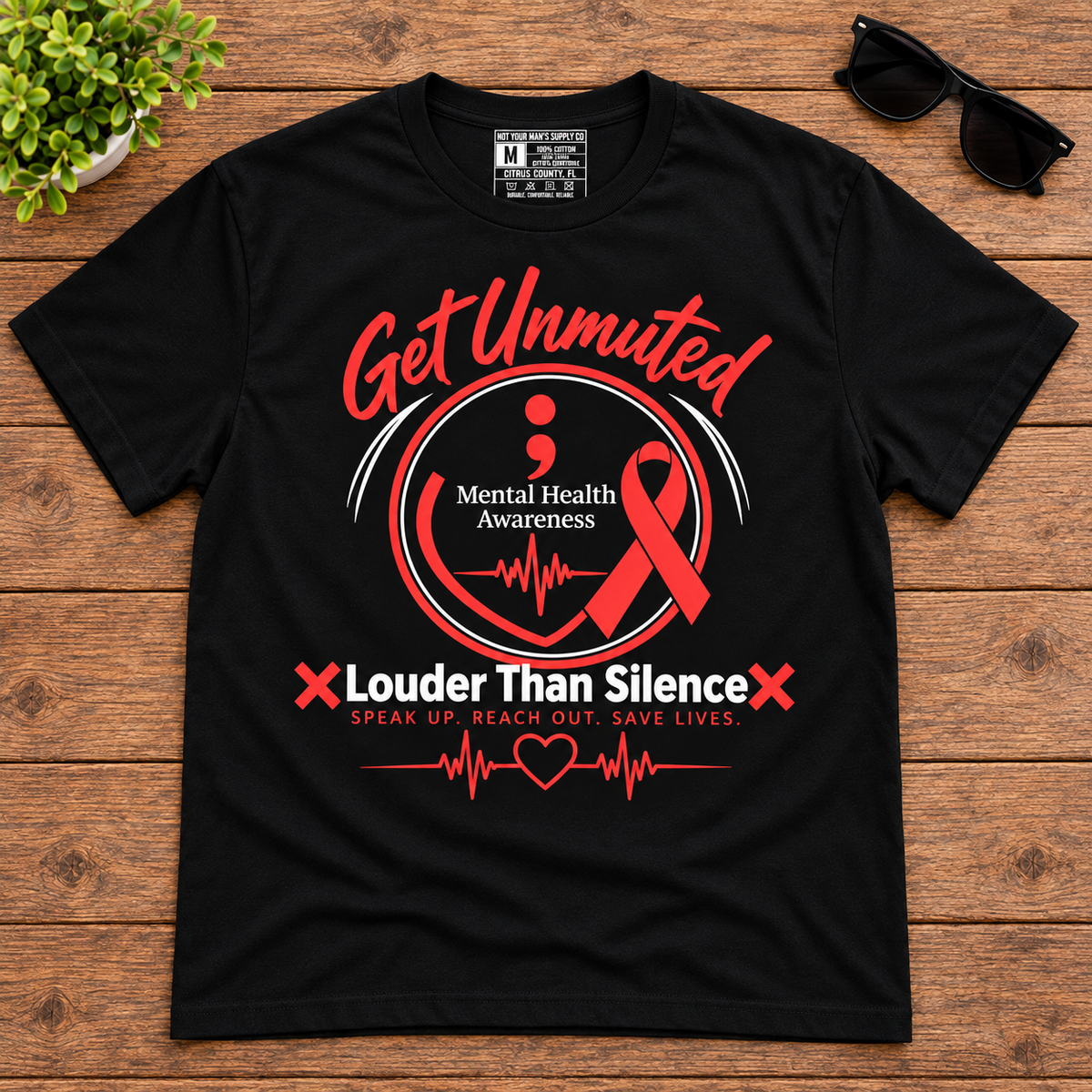 Speak Up, Reach Out Ribbon Tee — Mental Health Awareness