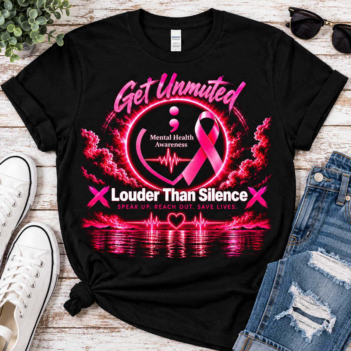 Louder Than Silence Pink Ribbon Water Tee