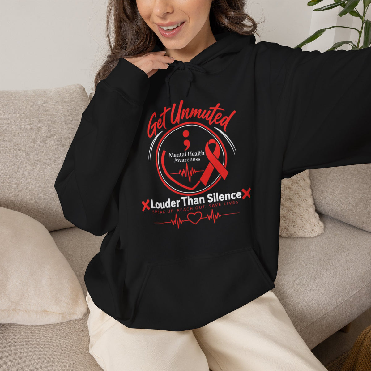 Speak Up, Reach Out Ribbon Hoodie — Mental Health Awareness
