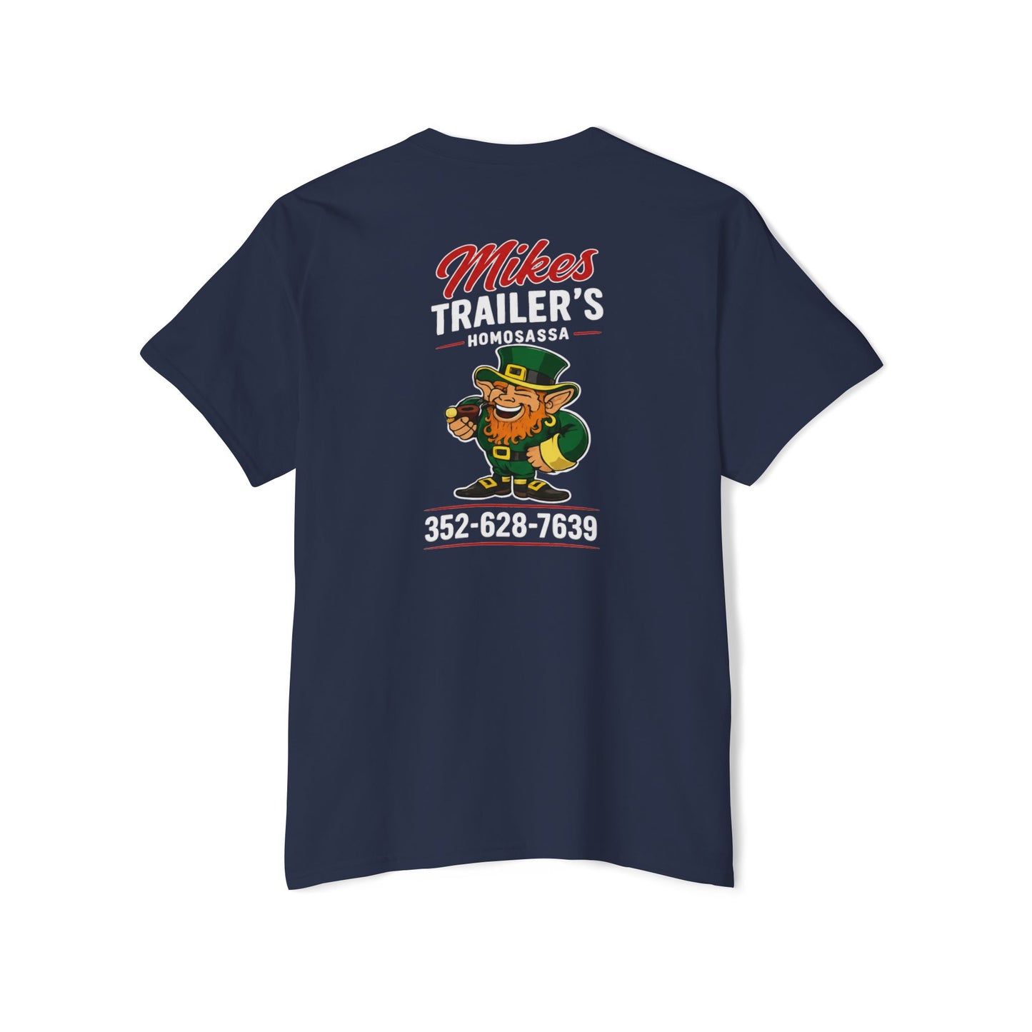 Mike's Trailers Pocket Tee — Logo Pocket & Back Graphic T-Shirt