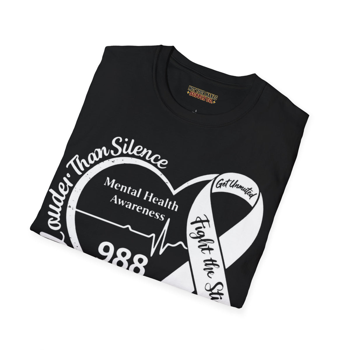Louder Than Silence Heart Tee — Mental Health Awareness