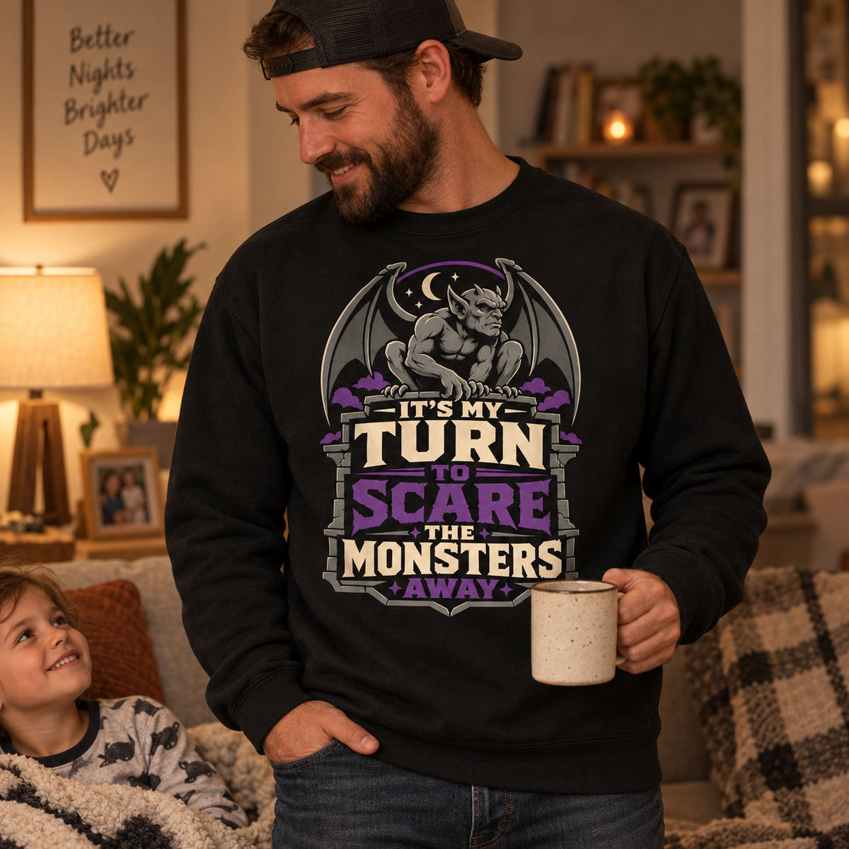 Gargoyle Scare the Monsters Crewneck - lifestyle