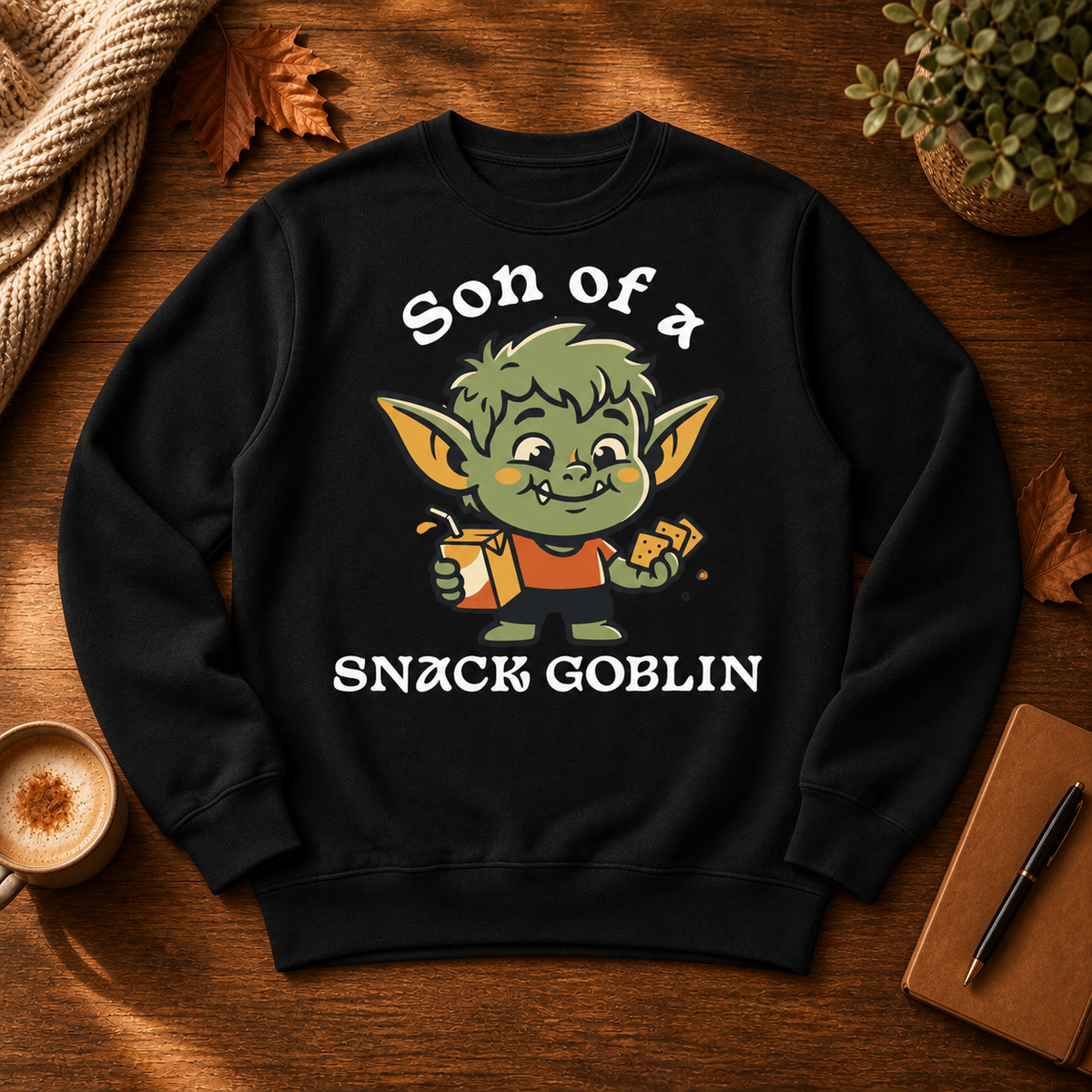 Son of a Snack Goblin Crewneck - flat lay