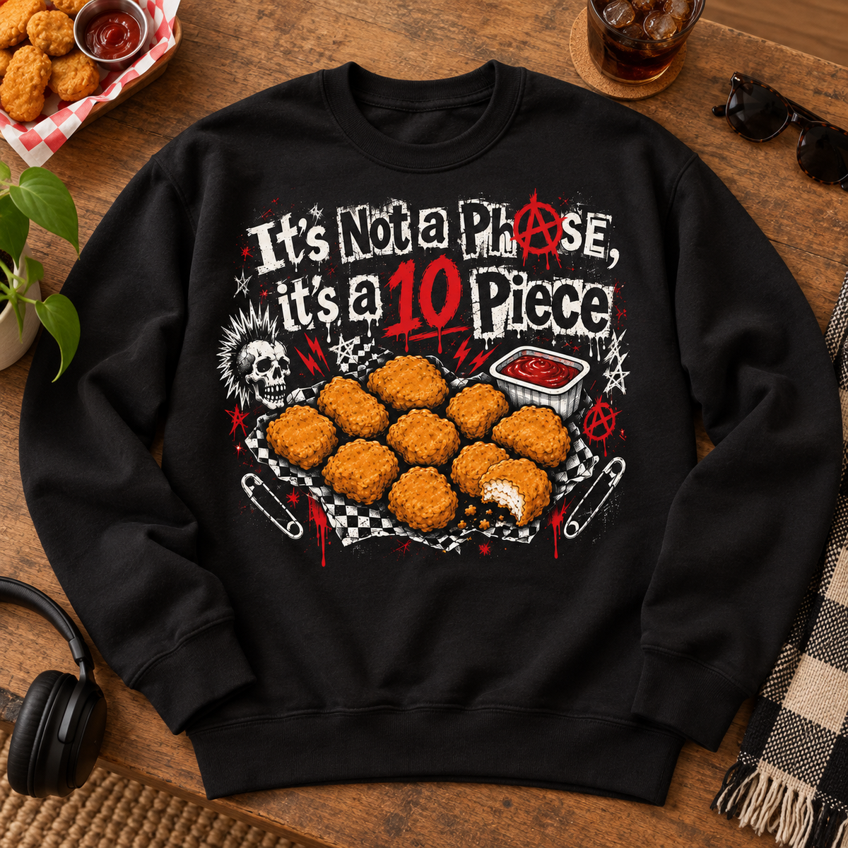 It's Not a Phase, It's a 10 Piece Crewneck - flat lay