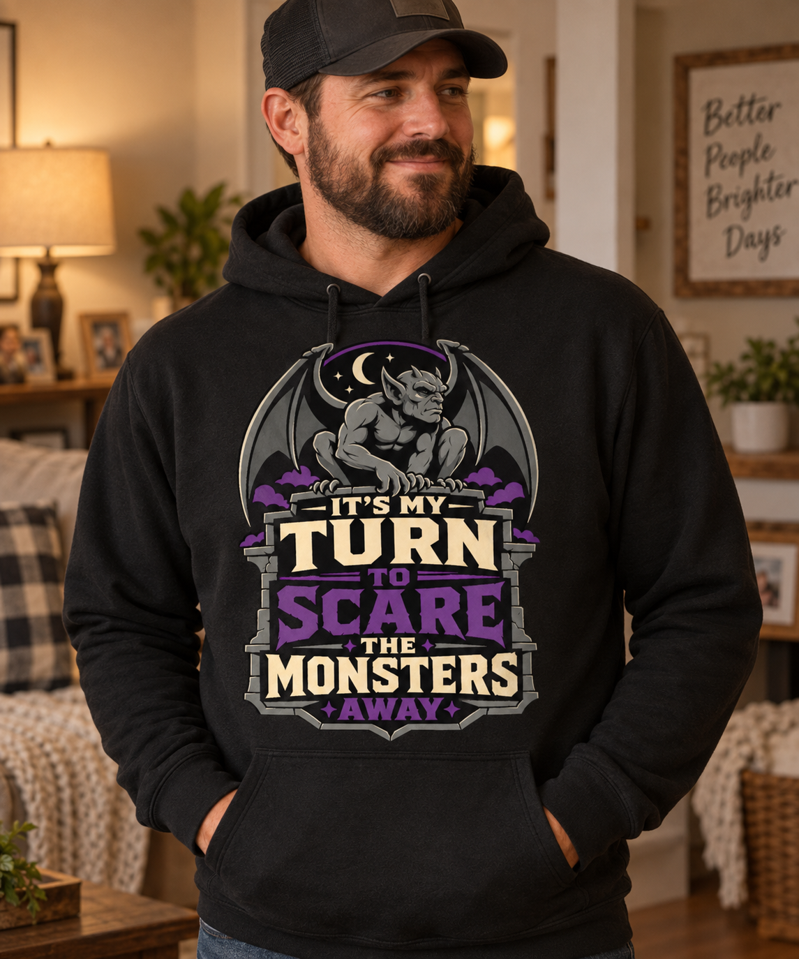 Gargoyle Scare the Monsters Hoodie - lifestyle