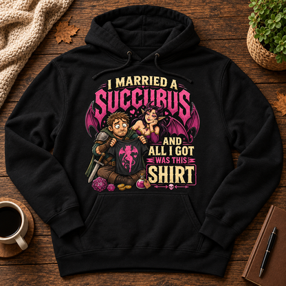 Married a Succubus Hoodie - flat lay