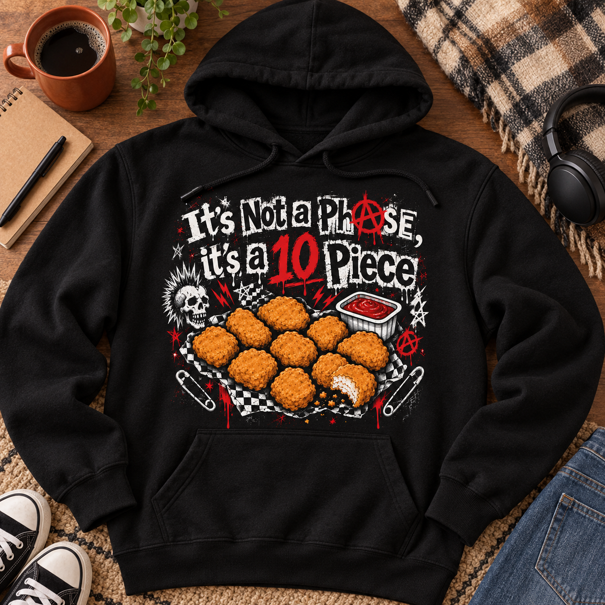 It's Not a Phase, It's a 10 Piece Hoodie - flat lay