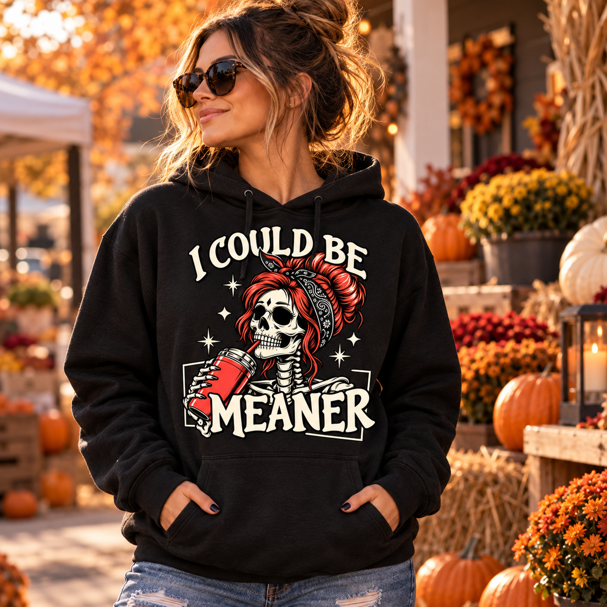 I Could be Meaner Hoodie - lifestyle