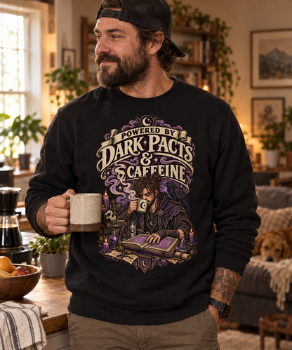 Dark Pacts and Caffeine Crewneck - lifestyle