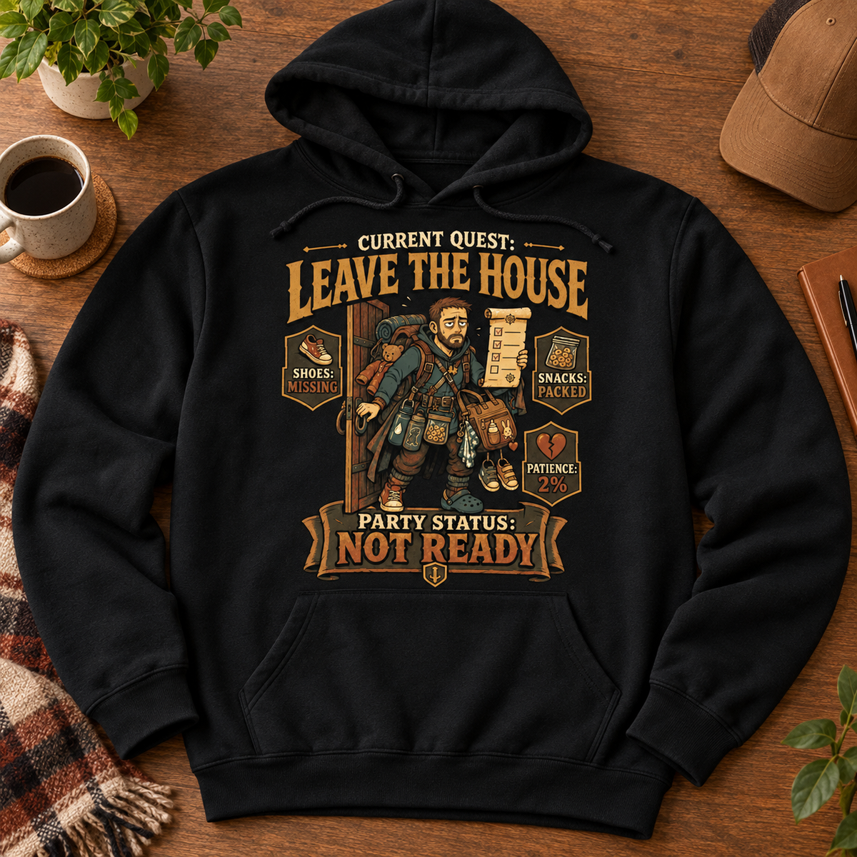 Current Quest: Leave Hoodie - flat lay