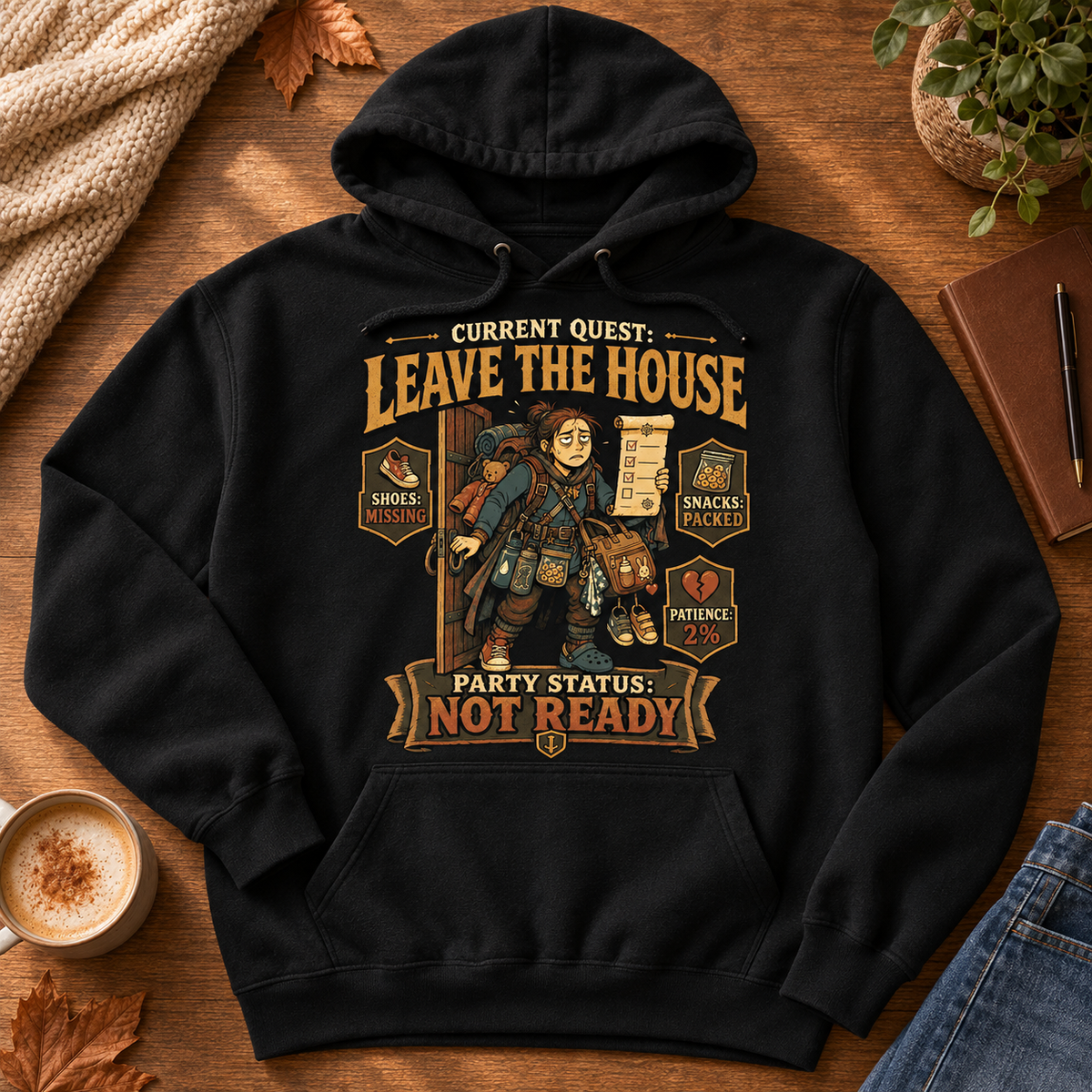 Current Quest: Leave Hoodie - flat lay