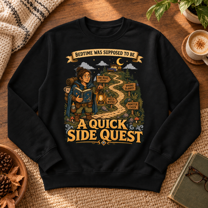 Bedtime: The Sidequest Crewneck - flat lay