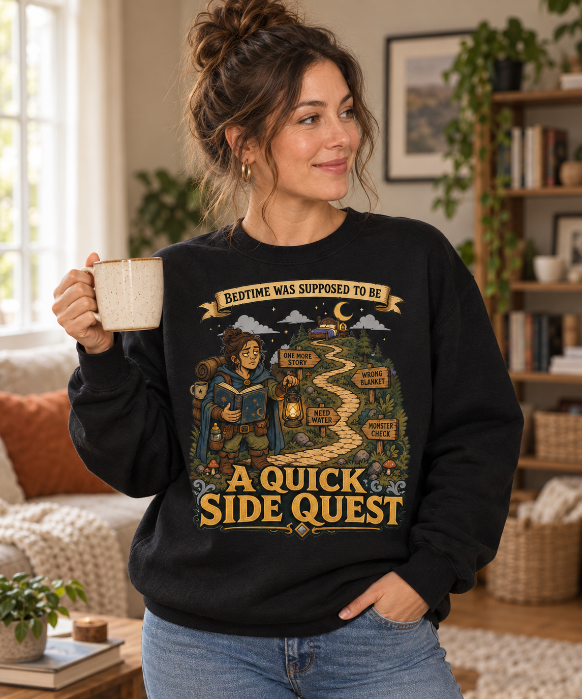 Bedtime: The Sidequest Crewneck - lifestyle