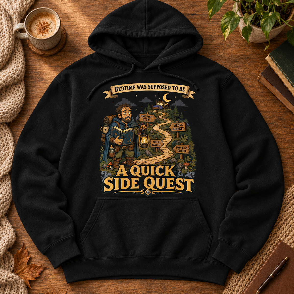 Bedtime: The Sidequest Hoodie - flat lay