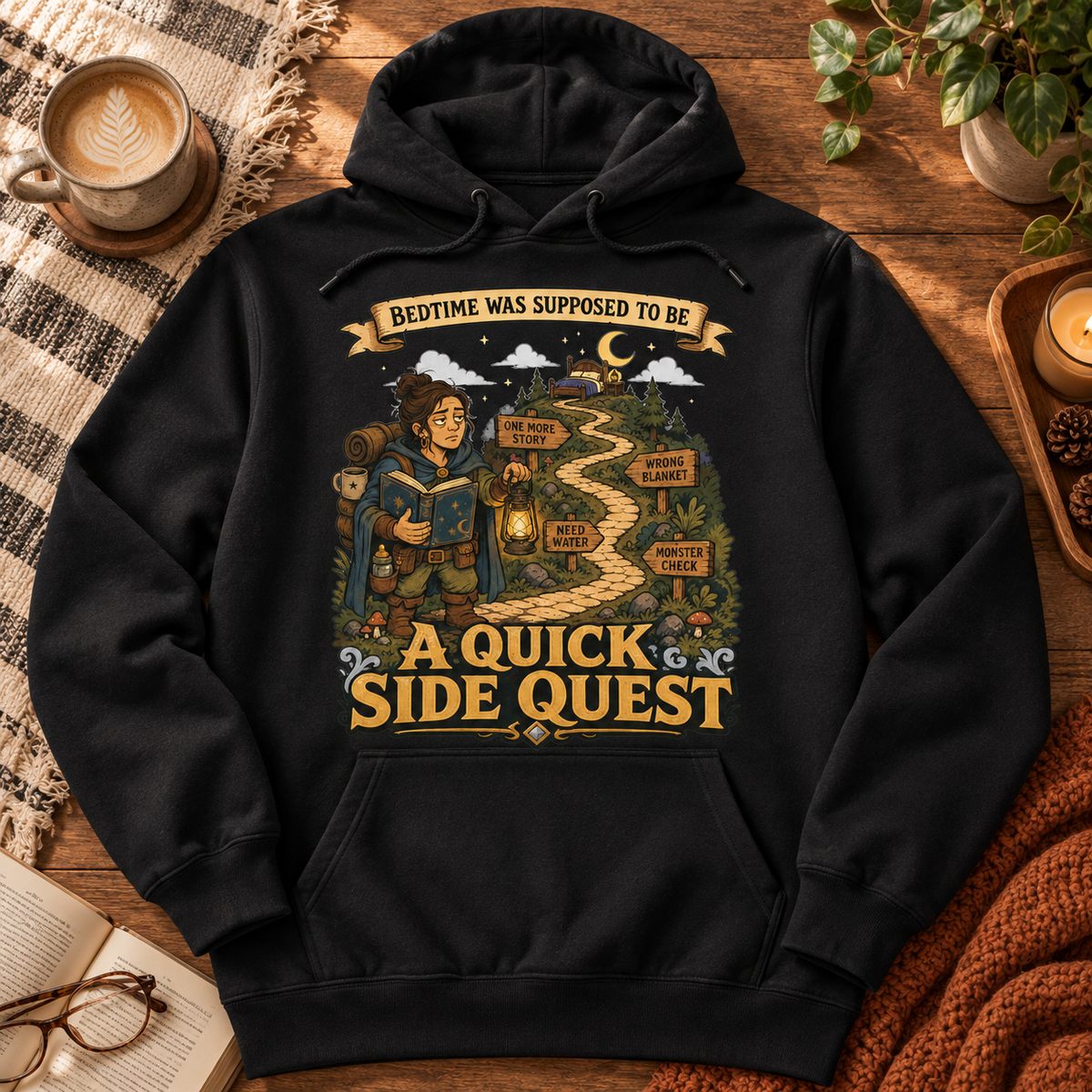 Bedtime: The Sidequest Hoodie - flat lay