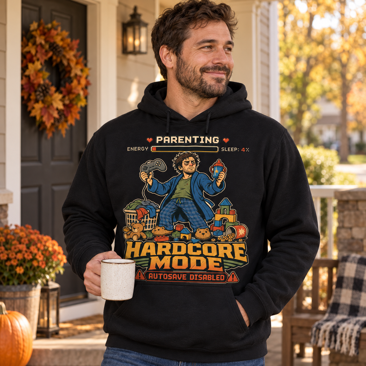 Parenting Hardcore Mode Hoodie - lifestyle