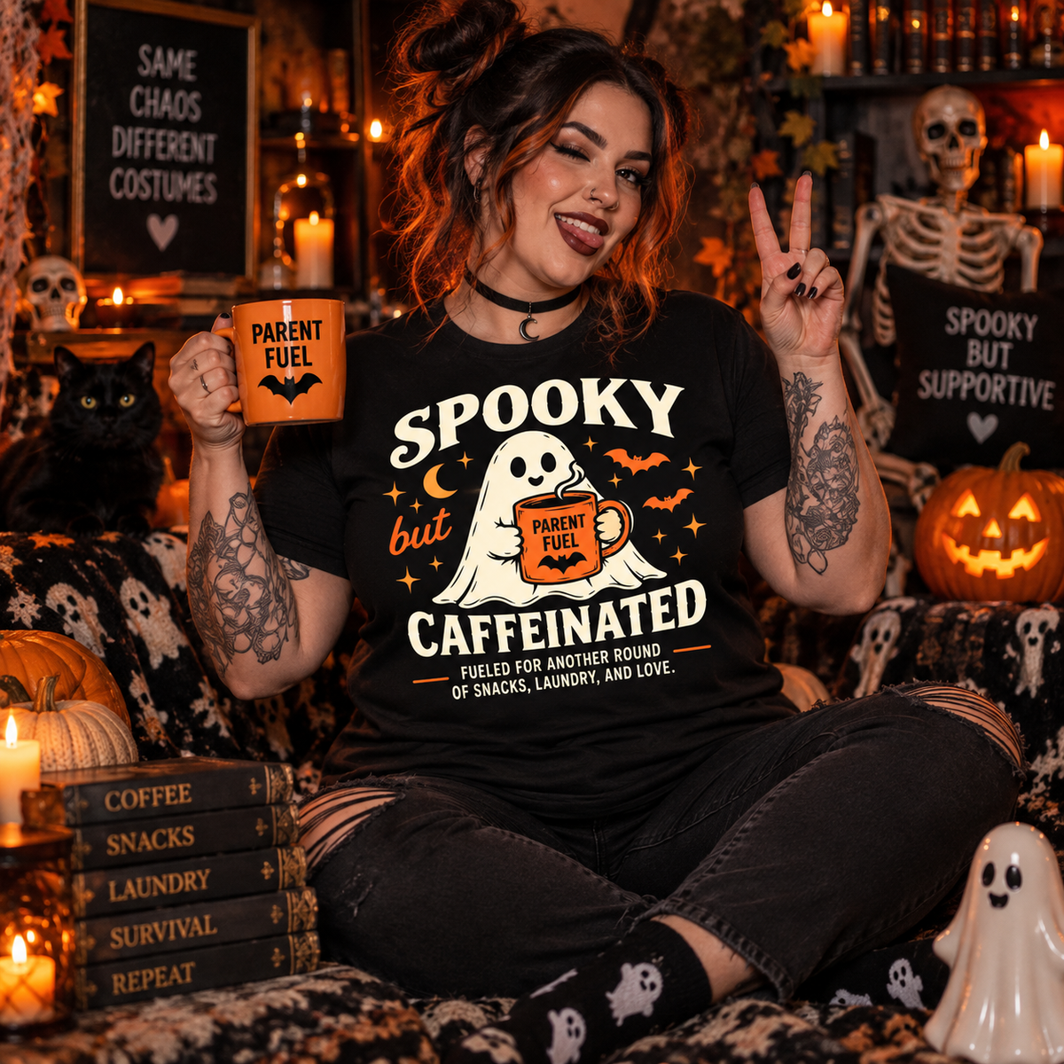 Spooky but Caffeinated Tee